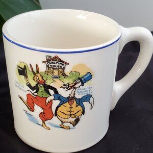 Antique Uncle Wiggily And Grandpa Goosey Ovaltine Child's Cup Mug
